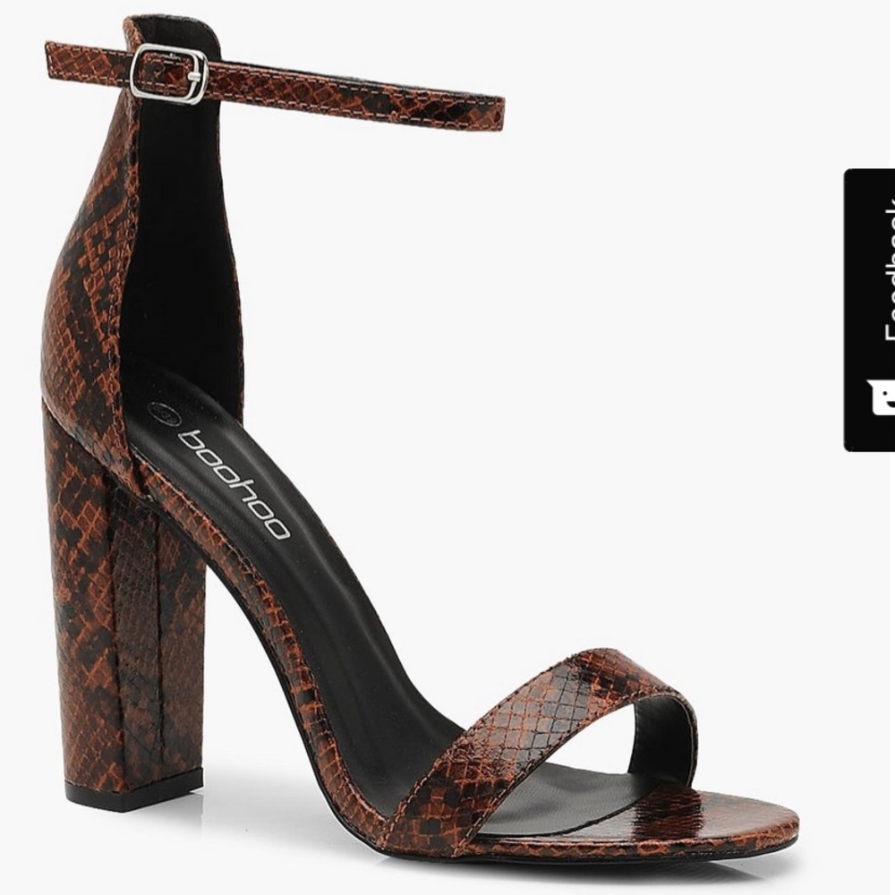 Boohoo Snake print block heels